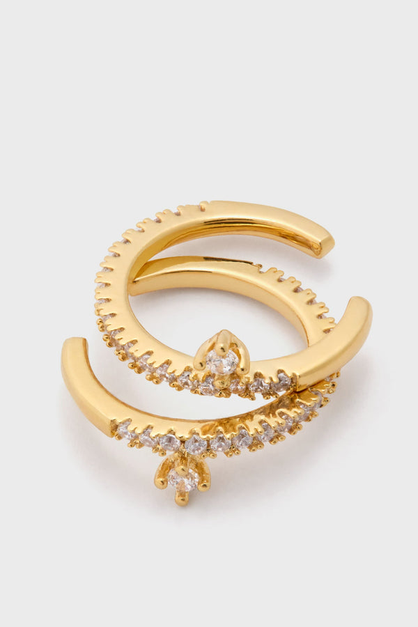 Gold Crystal Ear Cuff Set