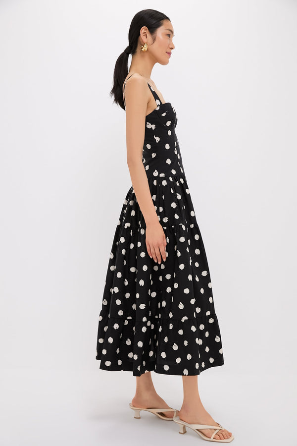 Spot Black Egret Santiago Midi Dress