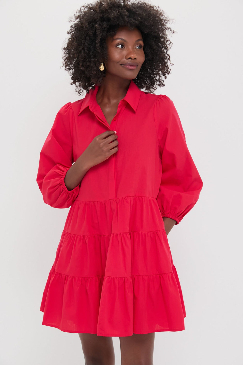 Hibiscus Red Mabel Mini Dress