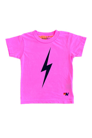 KID'S BOLT TEE - NEON PINK