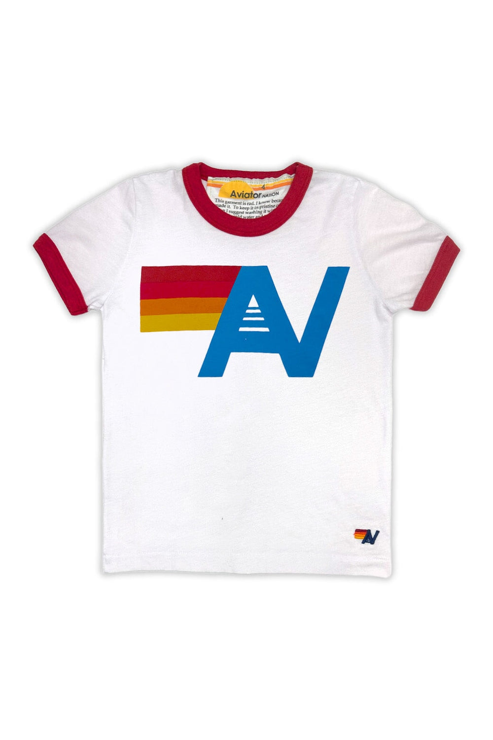 KID'S LOGO RINGER TEE - WHITE // RED