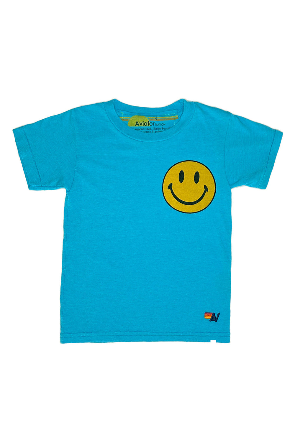 KID'S SMILEY 2 TEE - NEON BLUE