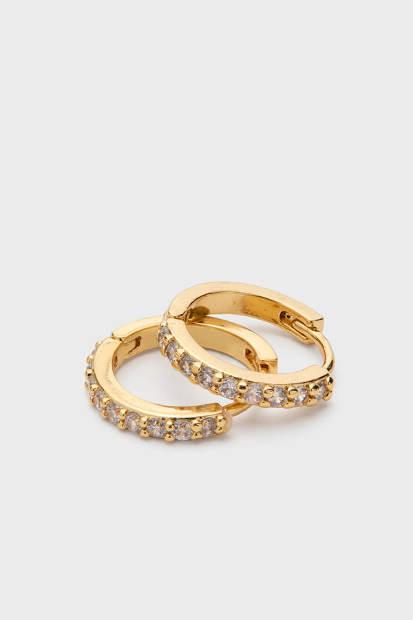 Crystal Huggie Hoop Earrings