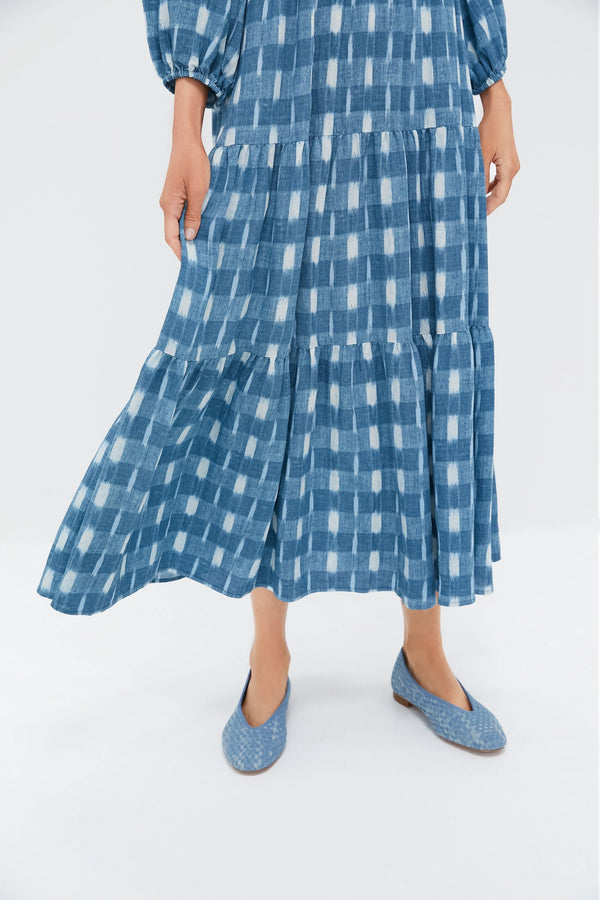Blue Ikat Mabel Maxi Dress
