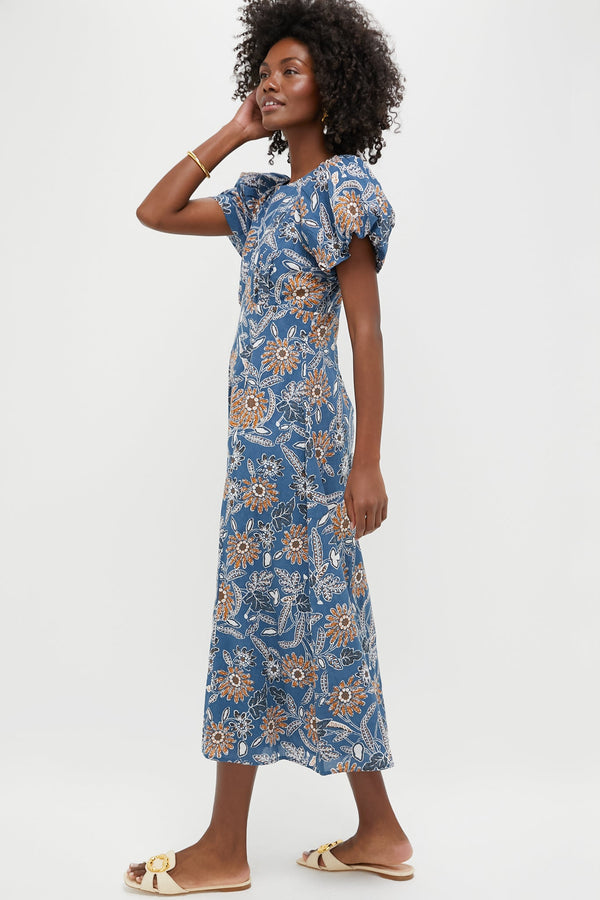 Magnolia Floral Print Leslie Midi Dress