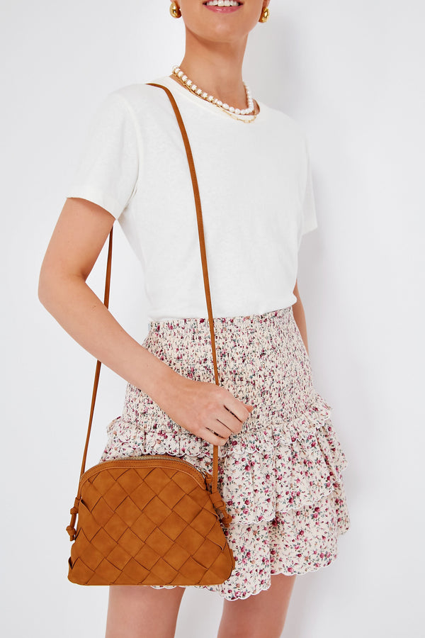 Tan Calista Woven Crossbody