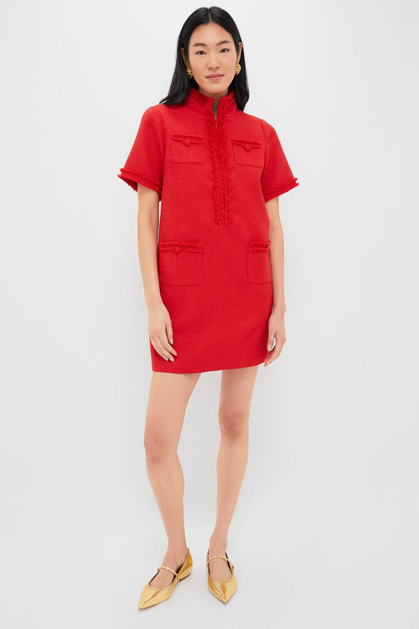 Red Tweed Ophelia Dress