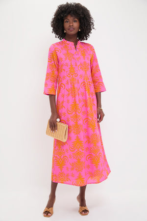 Pink Palm Woodruff Embroidered Dress