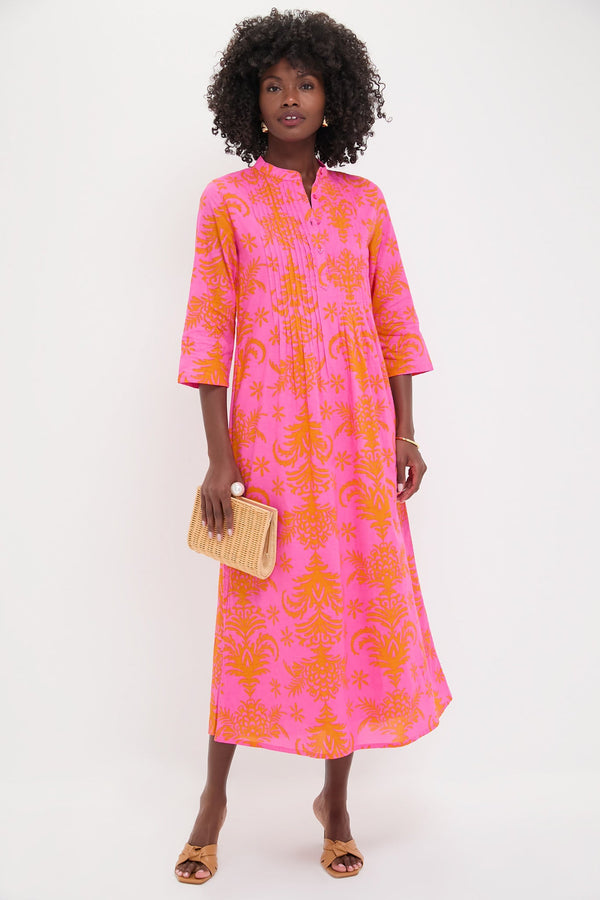 Pink Palm Woodruff Embroidered Dress