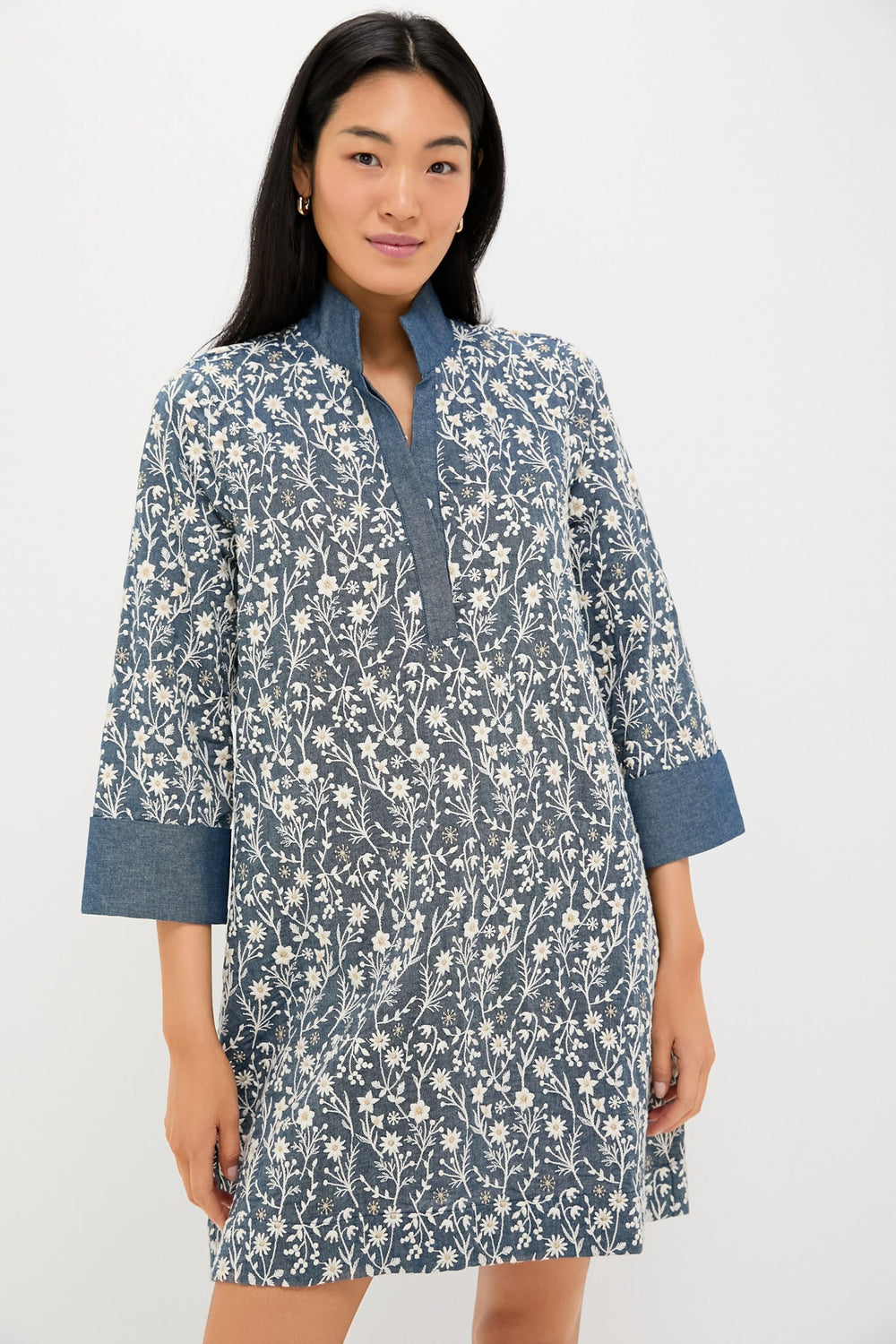 Embroidered Chambray Wildflower Meadows Megan Dress