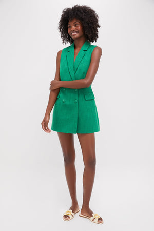 Kelly Green Tweed Campbell Romper