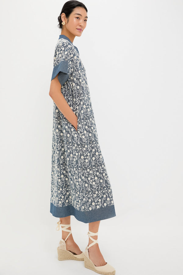 Embroidered Chambray Wildflower Meadows Prescott Dress