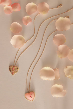 Orchid Pink Heart Pendant Necklace