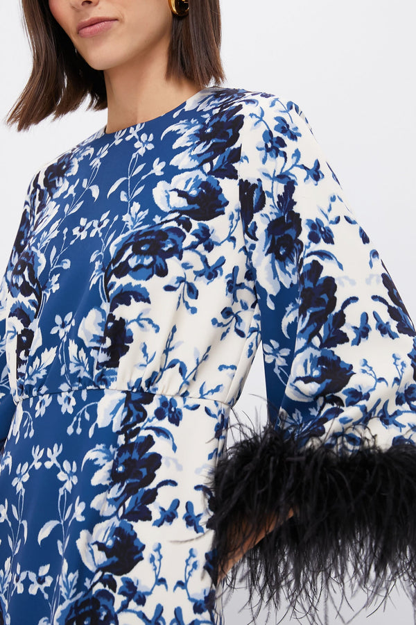 Indigo Reflection Feather Jamison Dress
