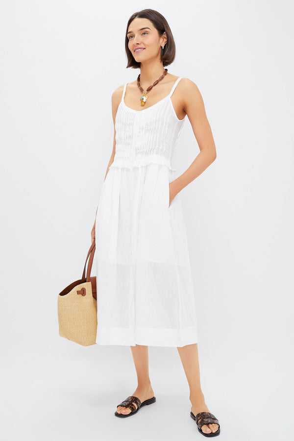 Pearl Zora Solid Tank Button Down Dress