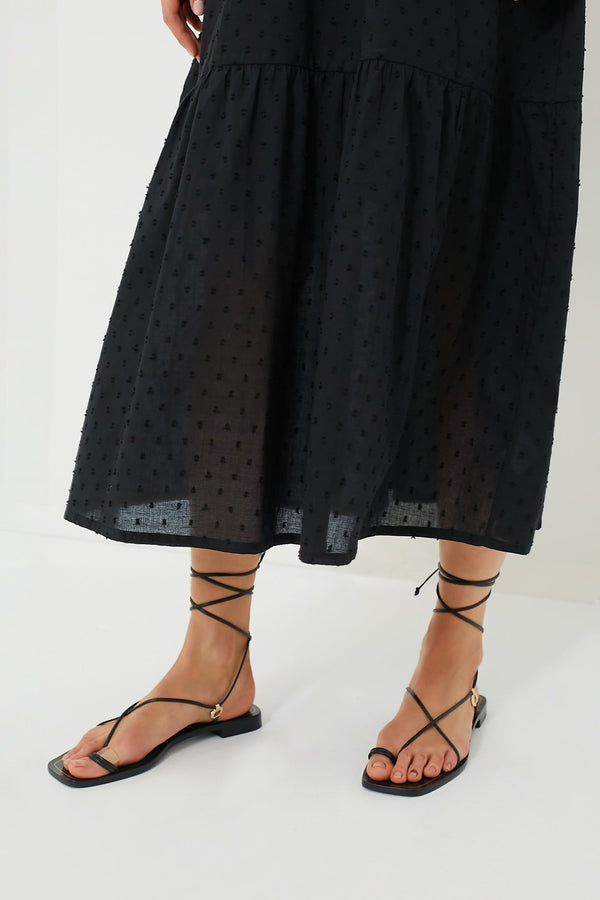Black Swiss Dot Surya Dress