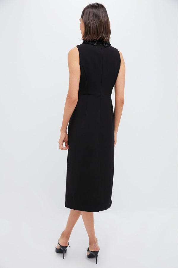 Black Floral Applique Helena Dress