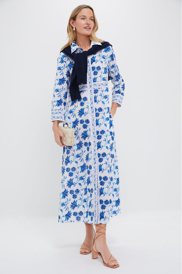 Marion Blue Shirt Maxi Dress