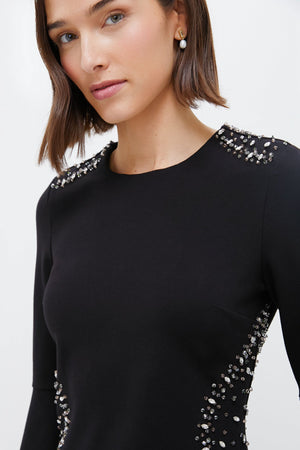 Black Embellished Farrow Dress