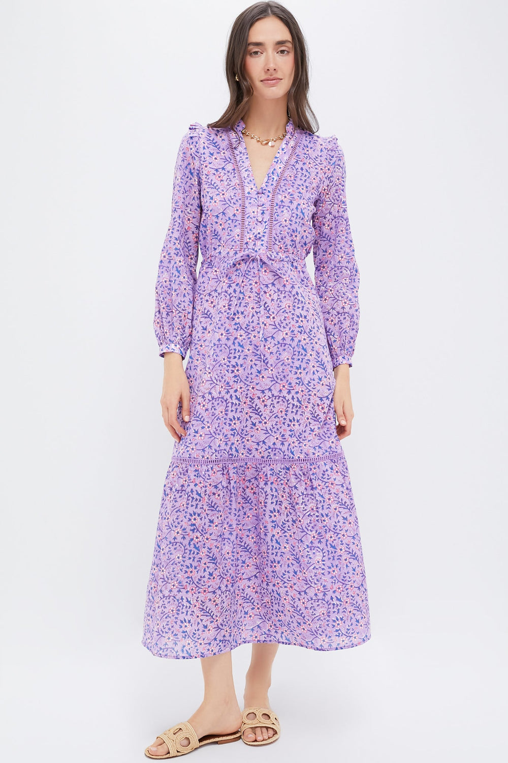 Violet Wildflower Organic Frances 4 V Dress