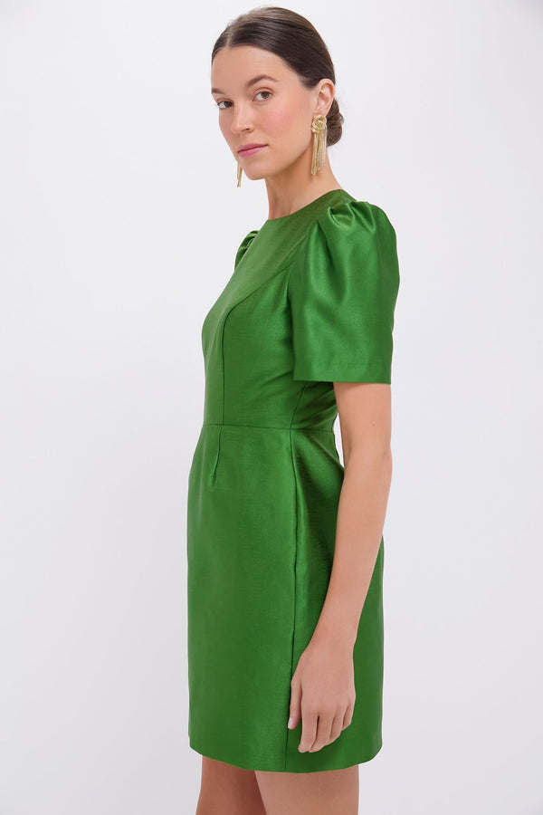 Green Dupioni Carine Dress