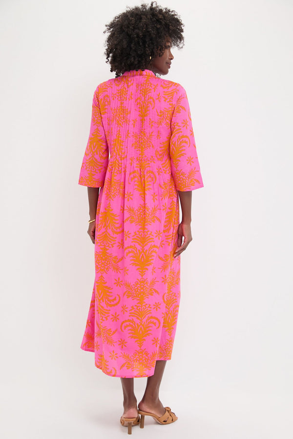 Pink Palm Woodruff Embroidered Dress