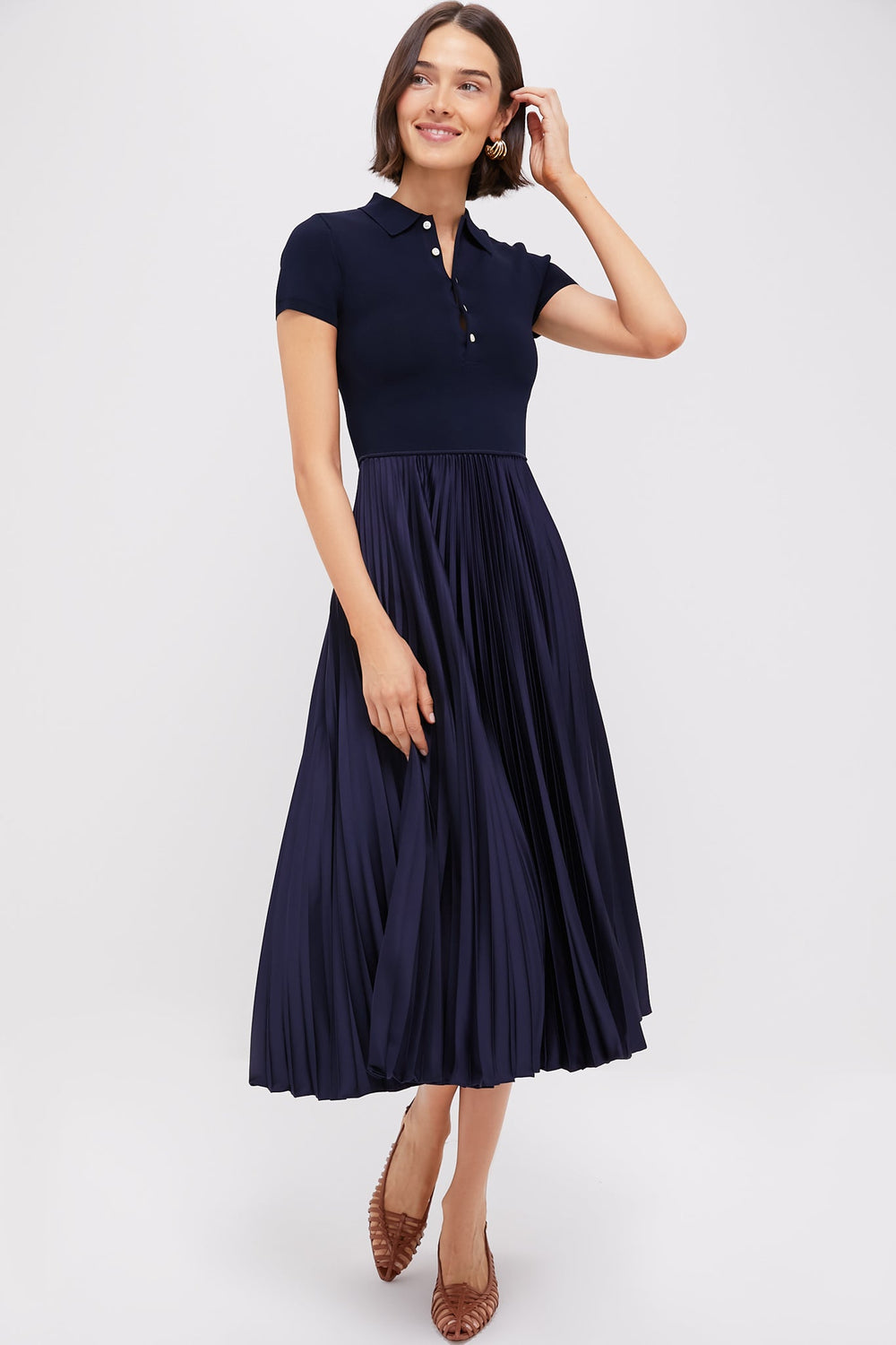Hunter Navy Short Sleeve Day Dress