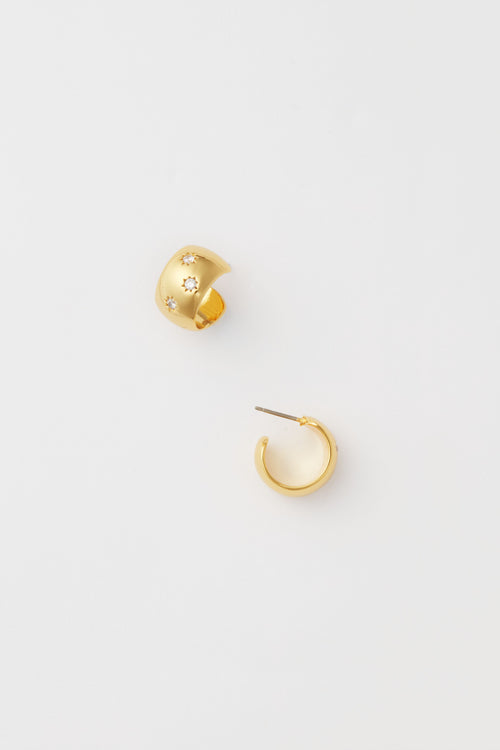 Starry Night Gold Huggie Earrings