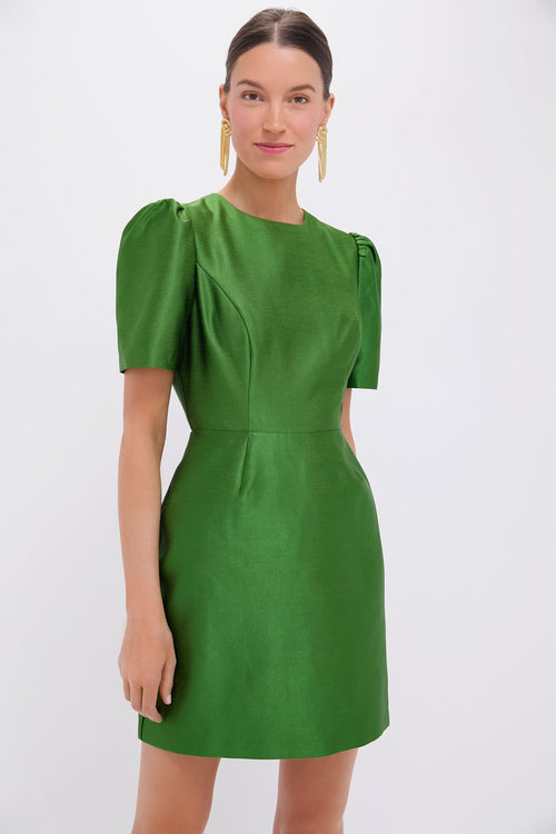 Green Dupioni Carine Dress