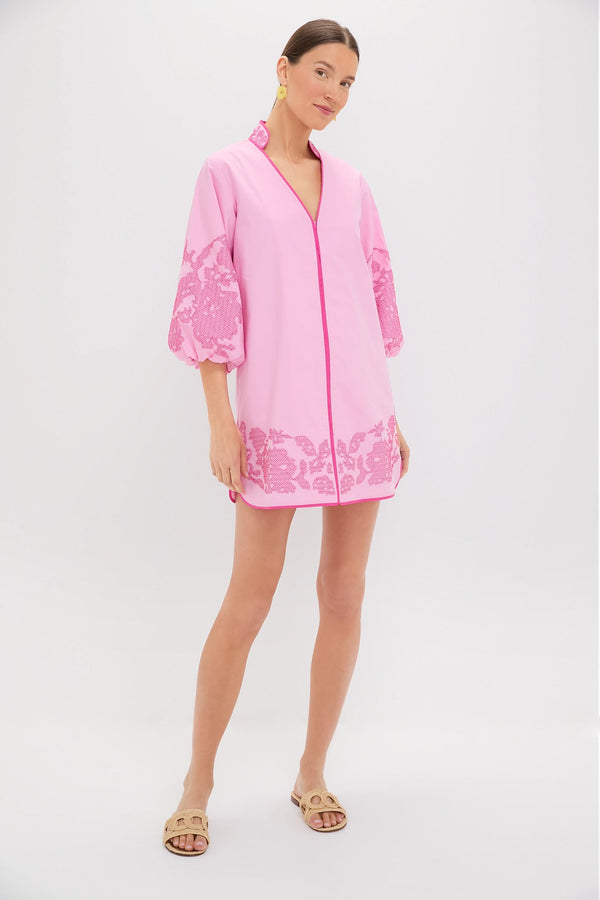 Pink Embroidery Mini Arem Caftan