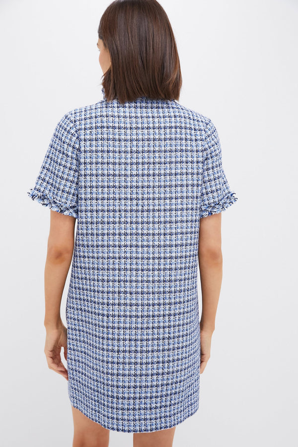 Blue Multi Tweed Ophelia Dress