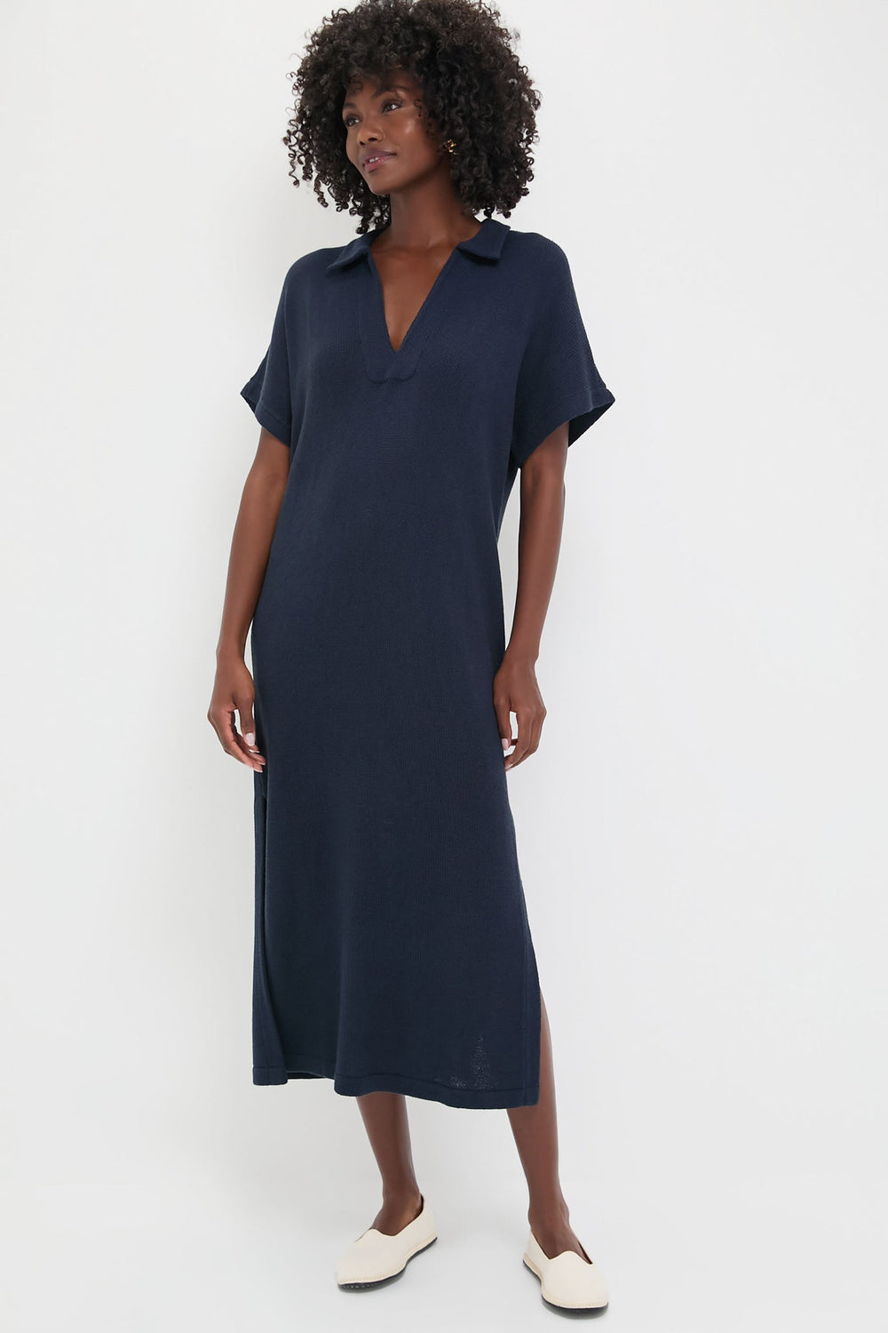 Navy Knit Maren Polo Dress