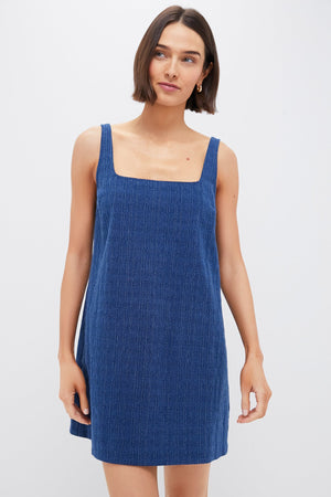 Geo Textured Denim Cassie Dress