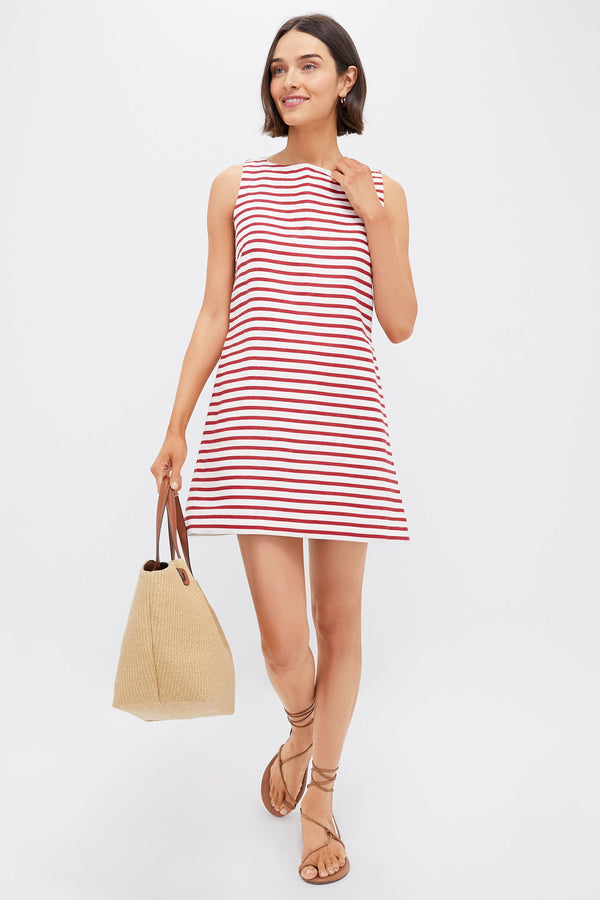 Red Breton Stripe Kelly Mini Dress