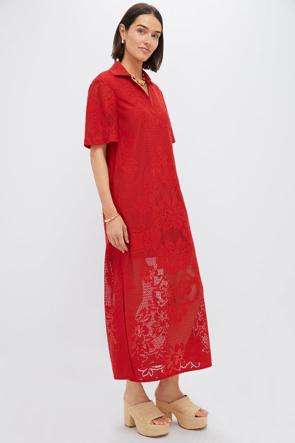 Crimson Lace Marta Dress