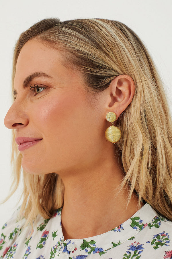 Gold Petite Lantern Earrings