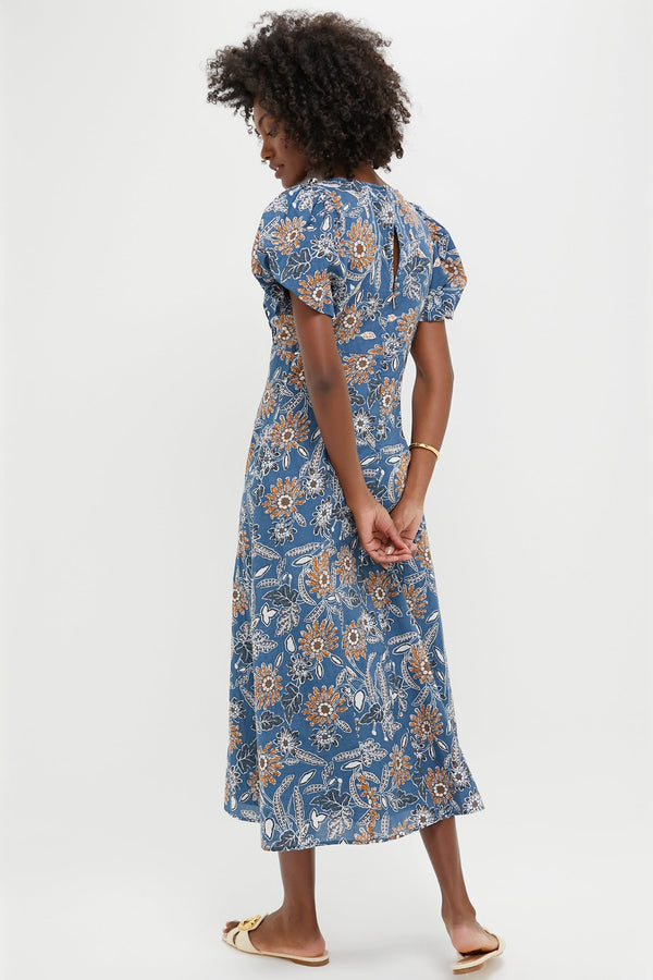 Magnolia Floral Print Leslie Midi Dress