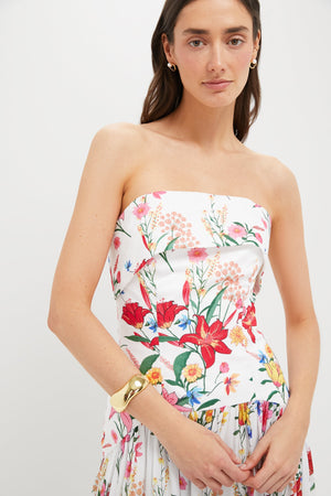 White and Color Floral Meghan Maxi Dress