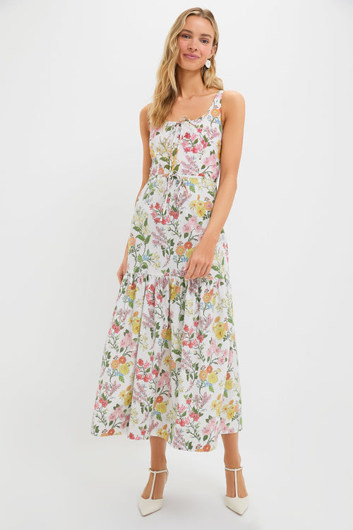Multi Floral Double Drawstring Dress