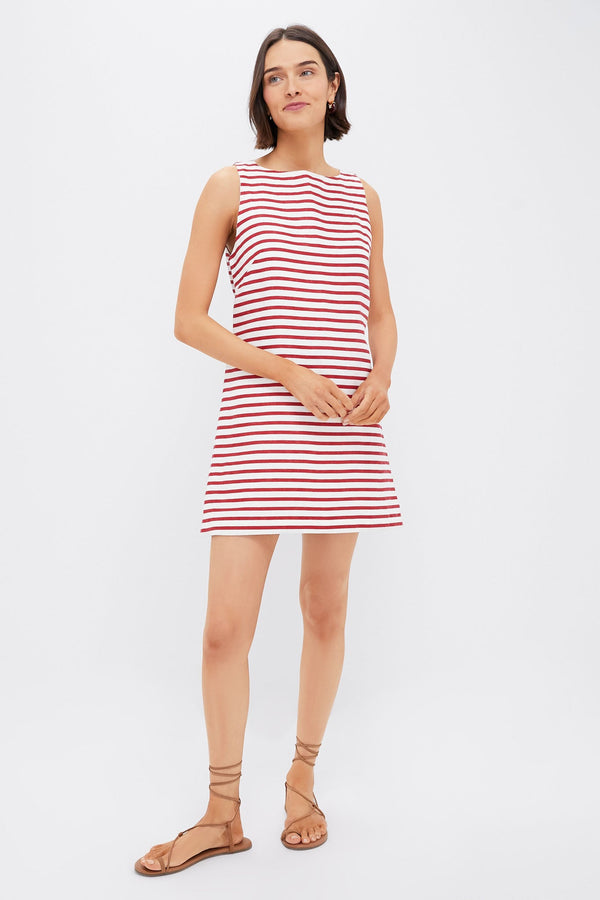 Red Breton Stripe Kelly Mini Dress