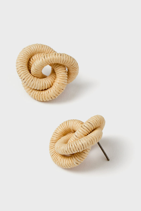 Raffia Trinity Studs