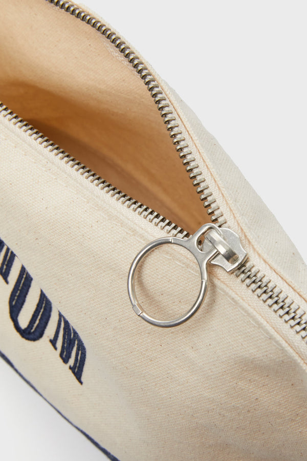 Navy Monogrammed Canvas Make-Up Bag