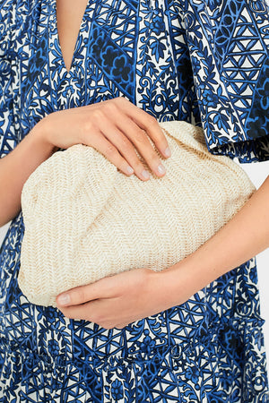 Light Raffia Slouchy Clutch