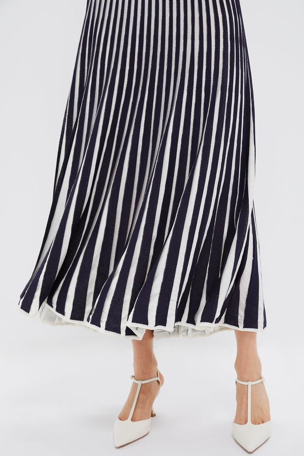 Navy Stripe Knit Amie Dress