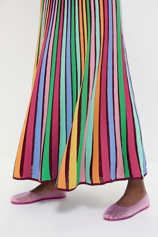 Rainbow Stripe Knit Amie Dress