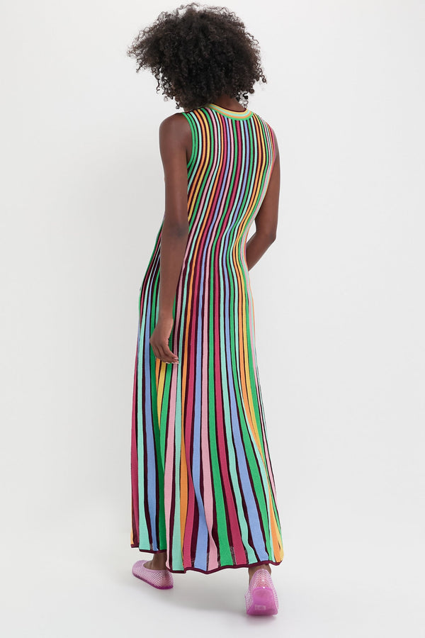 Rainbow Stripe Knit Amie Dress