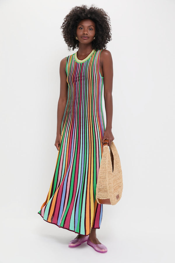 Rainbow Stripe Knit Amie Dress