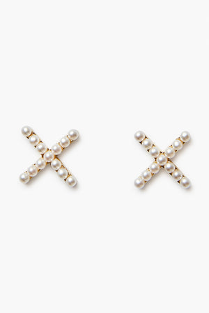 Pearl X Stud Earrings