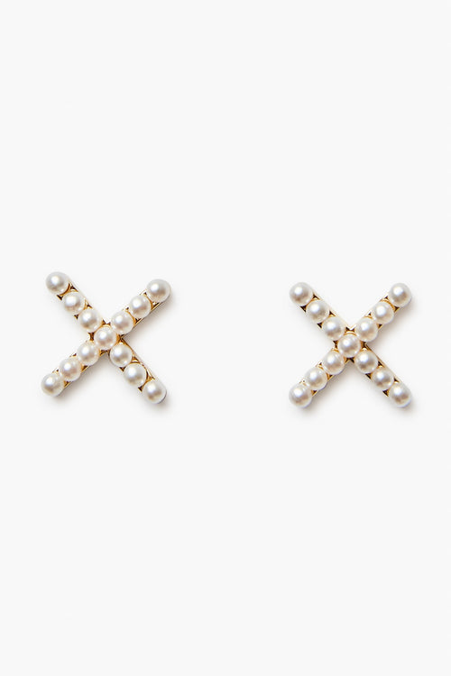 Pearl X Stud Earrings