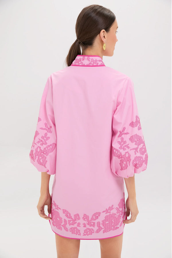 Pink Embroidery Mini Arem Caftan